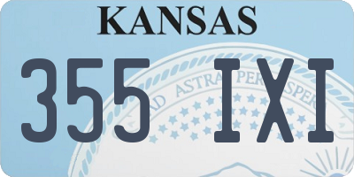 KS license plate 355IXI
