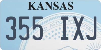 KS license plate 355IXJ