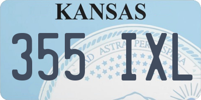 KS license plate 355IXL