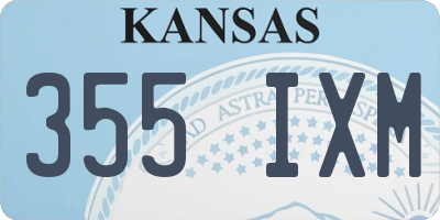 KS license plate 355IXM