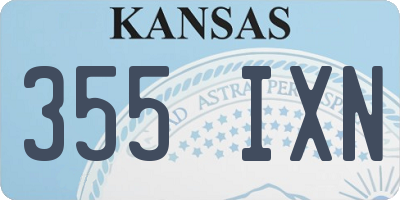 KS license plate 355IXN