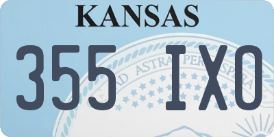 KS license plate 355IXO