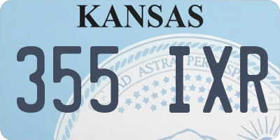 KS license plate 355IXR