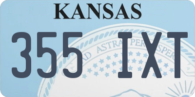 KS license plate 355IXT