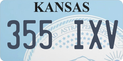 KS license plate 355IXV