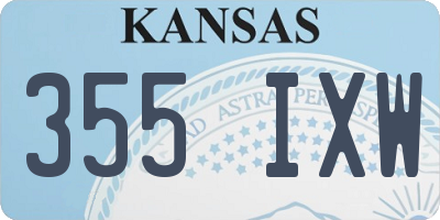 KS license plate 355IXW
