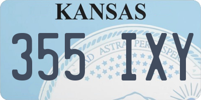 KS license plate 355IXY
