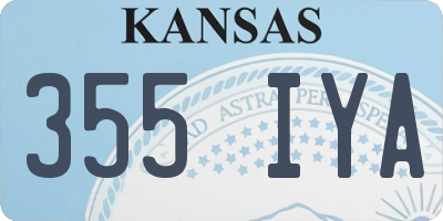 KS license plate 355IYA