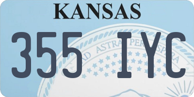 KS license plate 355IYC
