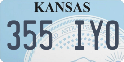 KS license plate 355IYO