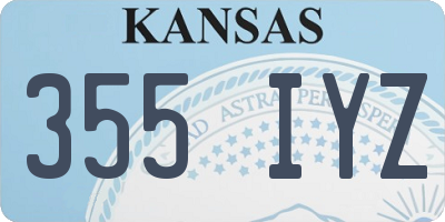 KS license plate 355IYZ
