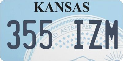 KS license plate 355IZM