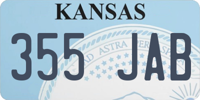 KS license plate 355JAB