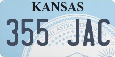 KS license plate 355JAC