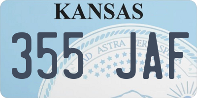 KS license plate 355JAF