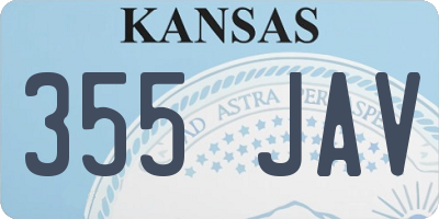 KS license plate 355JAV