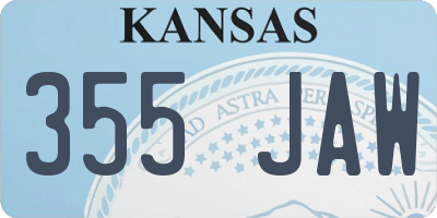 KS license plate 355JAW