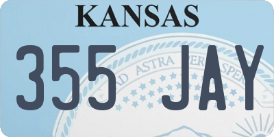 KS license plate 355JAY