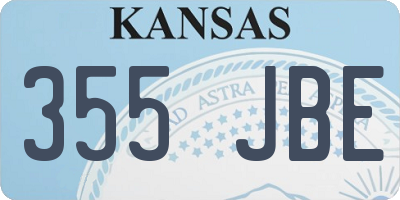 KS license plate 355JBE
