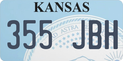 KS license plate 355JBH