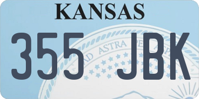 KS license plate 355JBK