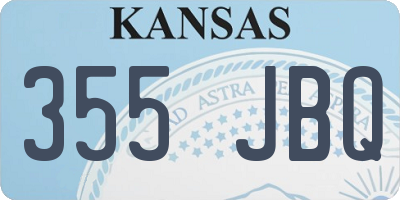 KS license plate 355JBQ