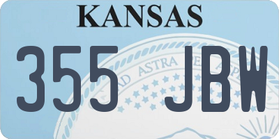 KS license plate 355JBW