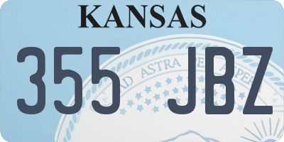 KS license plate 355JBZ