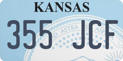 KS license plate 355JCF