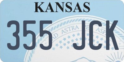 KS license plate 355JCK