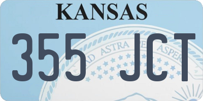 KS license plate 355JCT