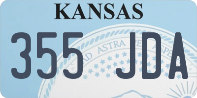 KS license plate 355JDA