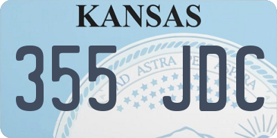 KS license plate 355JDC