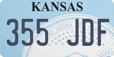 KS license plate 355JDF