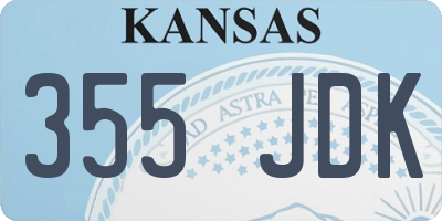 KS license plate 355JDK