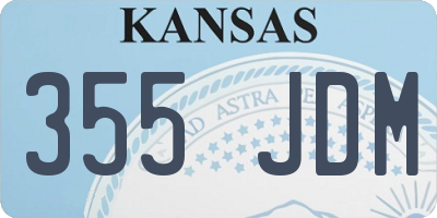 KS license plate 355JDM