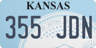 KS license plate 355JDN