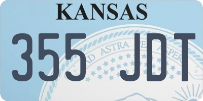 KS license plate 355JDT