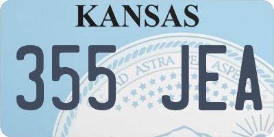 KS license plate 355JEA