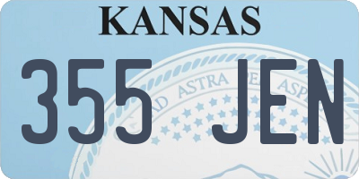 KS license plate 355JEN