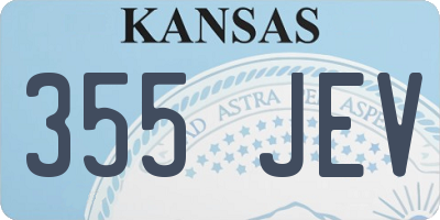KS license plate 355JEV
