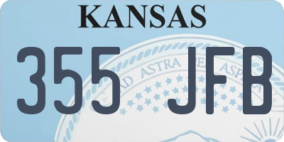 KS license plate 355JFB