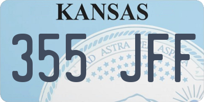 KS license plate 355JFF