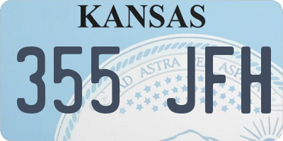 KS license plate 355JFH