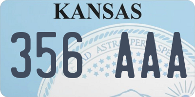 KS license plate 356AAA