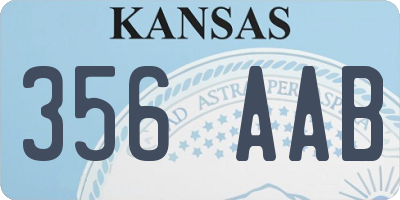 KS license plate 356AAB