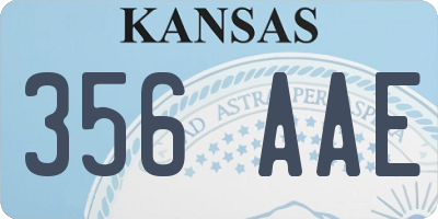 KS license plate 356AAE