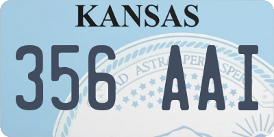 KS license plate 356AAI