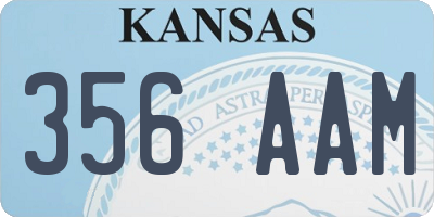 KS license plate 356AAM