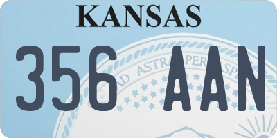 KS license plate 356AAN